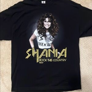 Shania Black Graphic band T-Shirt